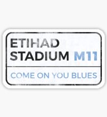 Man City "Come on you blues" street sign - Man City wall art - Man City posters - Man City accessories Sticker
