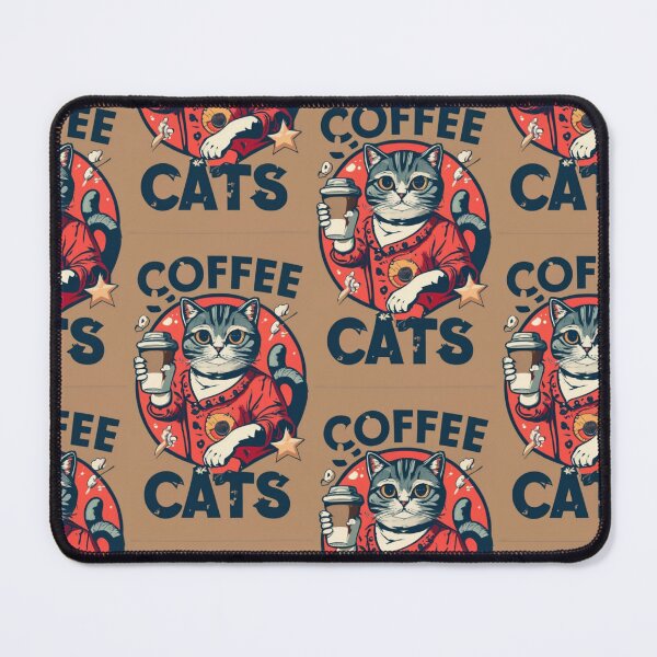 Item preview, Retro Coffee Cats Red and Brown v6 designed and sold by FenwickDesign99.
