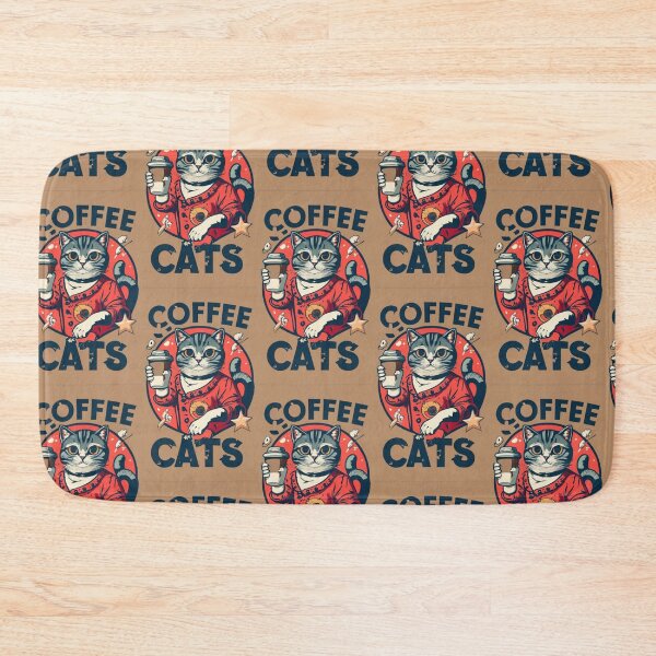 Item preview, Retro Coffee Cats Red and Brown v6 designed and sold by FenwickDesign99.