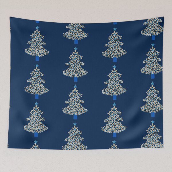 Item preview, Peach Blue Christmas Tree, Christmas Lights Decorations designed and sold by Art Shimmers.