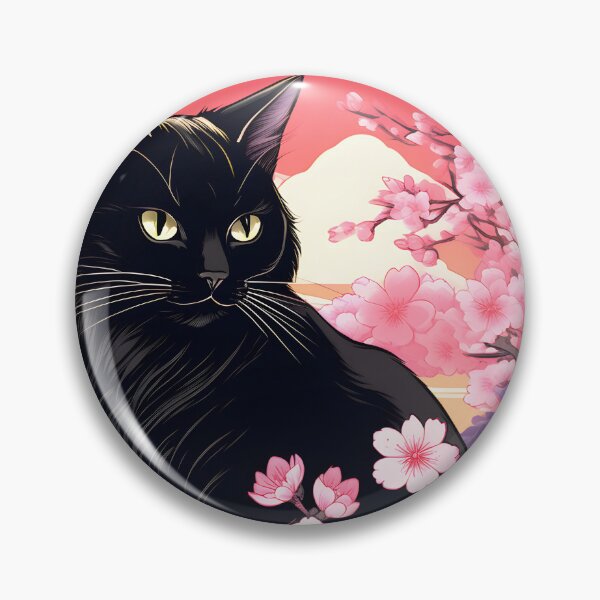 Item preview,  black cat with japanese traditional kimono  designed and sold by Catophile.