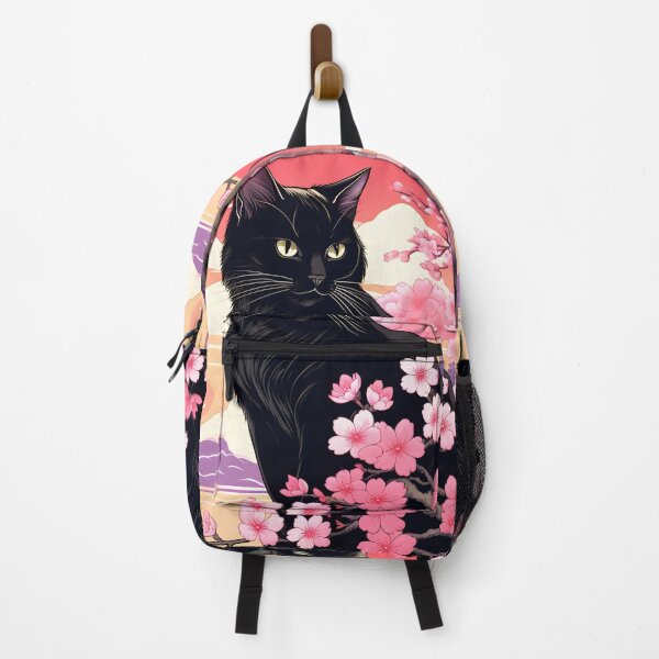 Item preview,  black cat with japanese traditional kimono  designed and sold by Catophile.