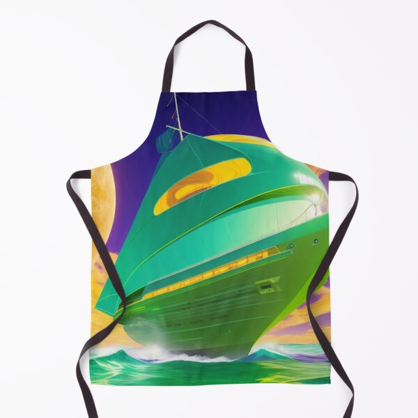 Item preview, neon colorful ship in abstract shapes designed and sold by mikaws.