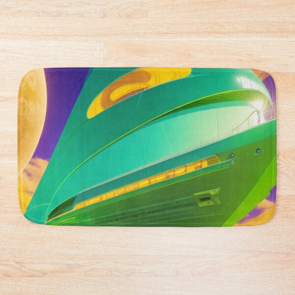 Item preview, neon colorful ship in abstract shapes designed and sold by mikaws.