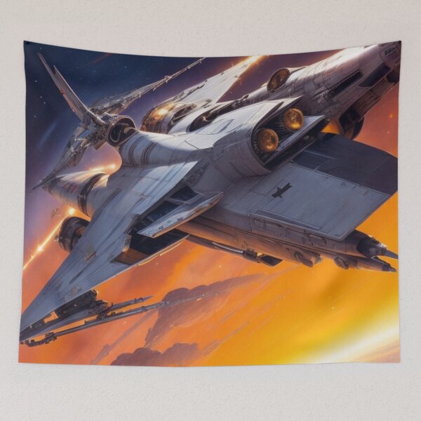 Item preview, cool white spaceship in outer space designed and sold by mikaws.