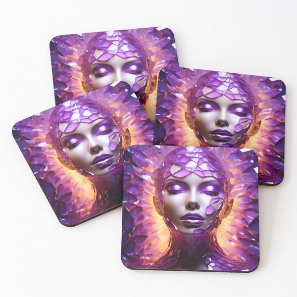 Aperçu de l'œuvre Visage féminin accent violet 01 créée et vendue par txstock.