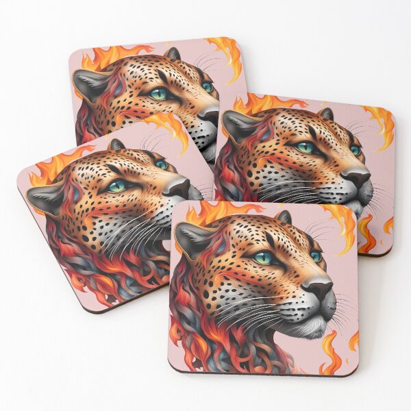 Item preview, leopard head with flames designed and sold by joephotostudio.