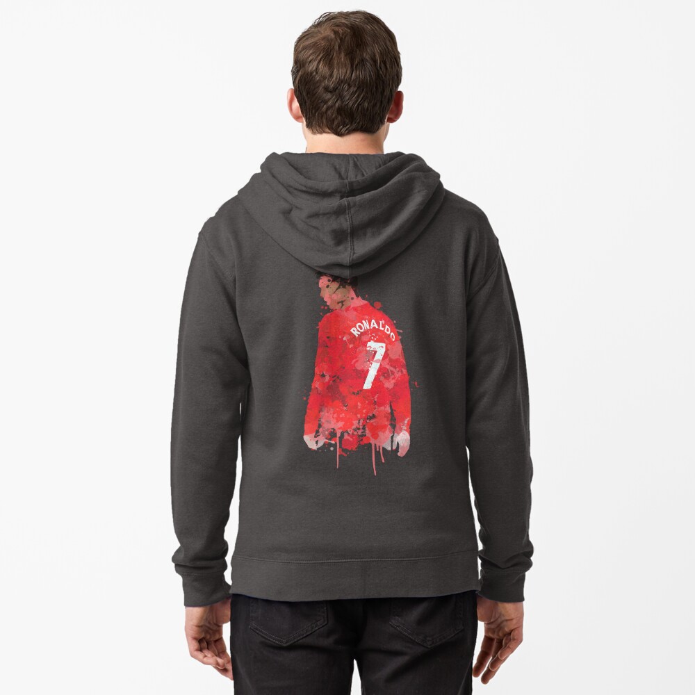"Cristiano Ronaldo Manchester United Legend Art" Zipped Hoodie by