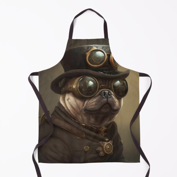 Item preview, SteamPunk Pug on Brown Vignette Background designed and sold by Lisa Pearlman.