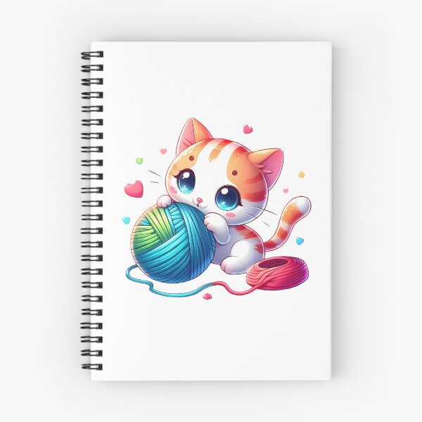 Item preview, cute kitten plays with ball of yarn designed and sold by CreativeSparkzz.