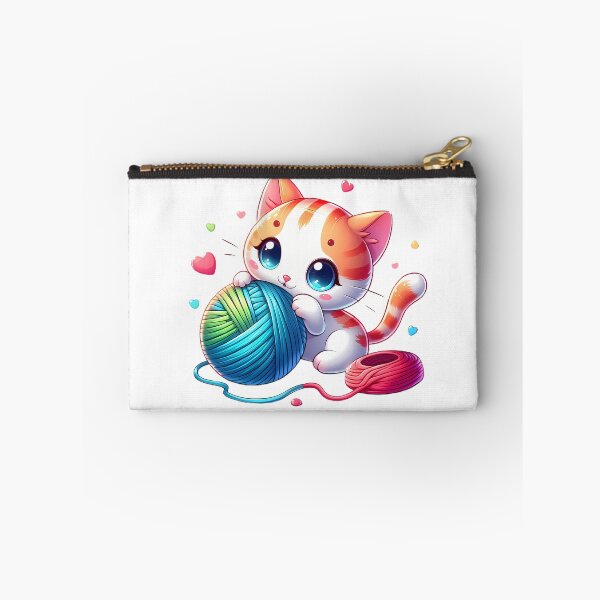 Item preview, cute kitten plays with ball of yarn designed and sold by CreativeSparkzz.