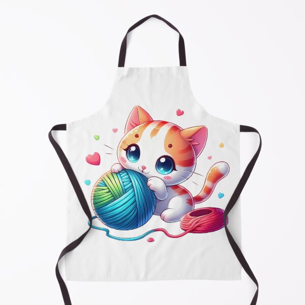 Item preview, cute kitten plays with ball of yarn designed and sold by CreativeSparkzz.