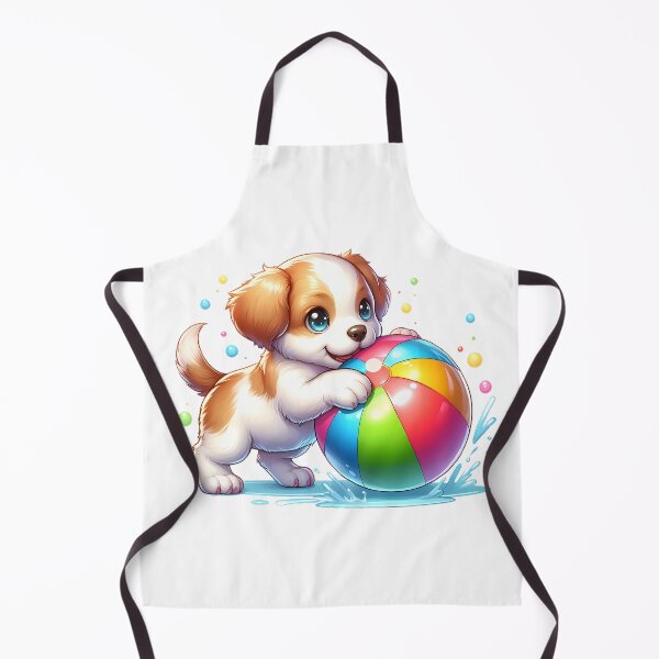 Item preview, little puppy plays with colorful ball designed and sold by CreativeSparkzz.