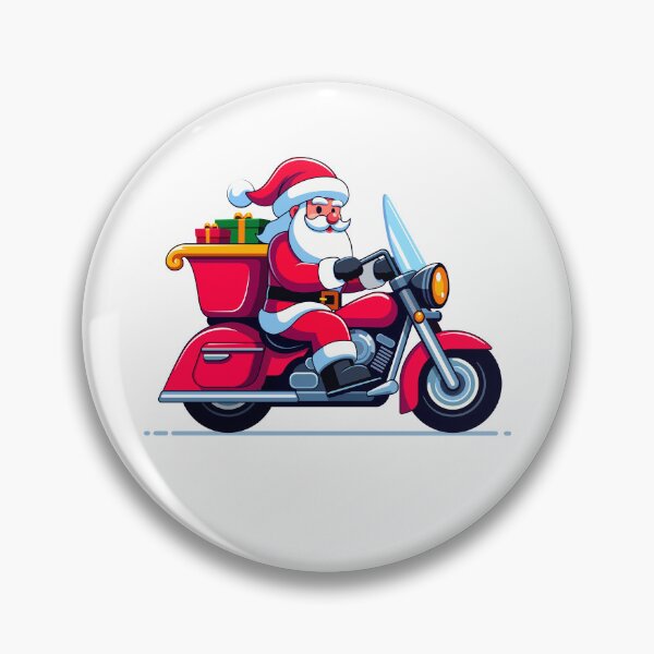 Item preview, Cartoon flat design style of Santa Claus riding a motorcycle to delivering Christmas gifts designed and sold by Tony J.