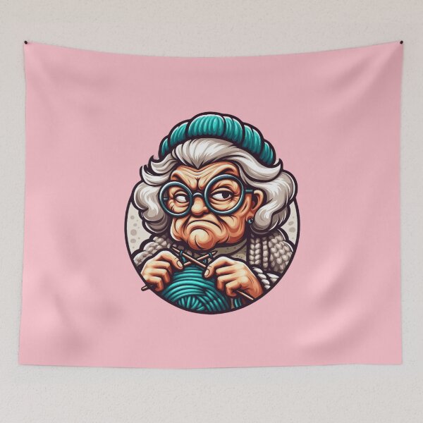 Item preview, Knitting Grandma designed and sold by HeadTurningArt.