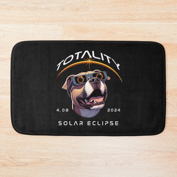 Item preview, Totality, a Pitbull dog wearing sunglasses looking at the Total Solar Eclipse, Pet Animal Eclipse Viewing Pawty 2024 designed and sold by jeyel7.