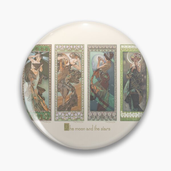 Artikelvorschau, HD. Der Mond und die Sterne, von Alphonse Mucha. (Originalfarben) entworfen und verkauft von MINDTHECHERRY.