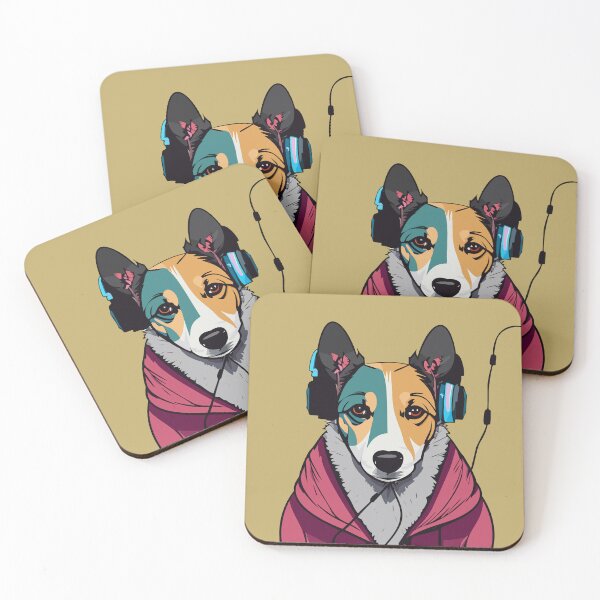 Item preview, The Hip DJ Dog Wearing Headphones designed and sold by griceyvisuals.