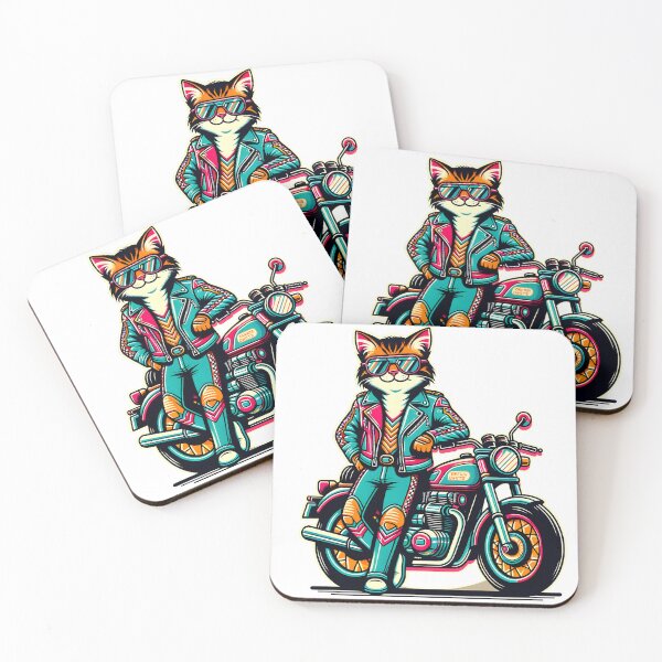 Item preview, Retro Cool Biker Cat designed and sold by İlker Berk Ergan.