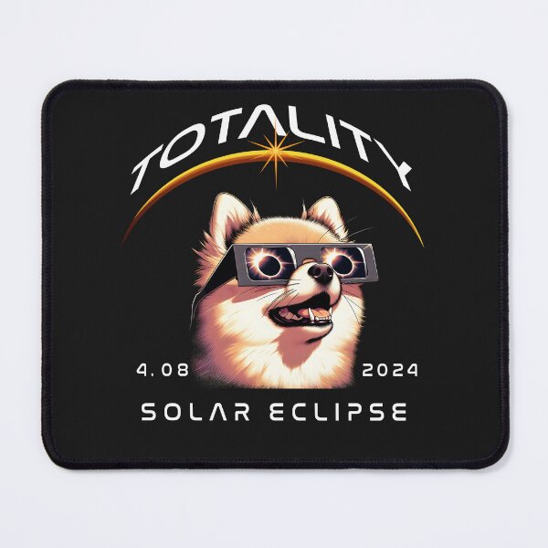 Item preview, Totality, a Pomeranian dog wearing sunglasses looking at the Total Solar Eclipse, Animal Eclipse Viewing Pawty 2024, dog mom gift designed and sold by jeyel7.