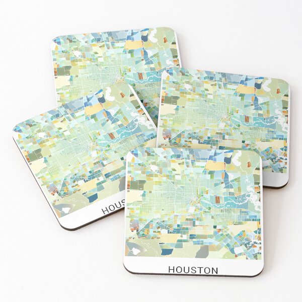 Item preview, Houston Texas Named City Map - Pastel Color Scheme designed and sold by StylishStacks.