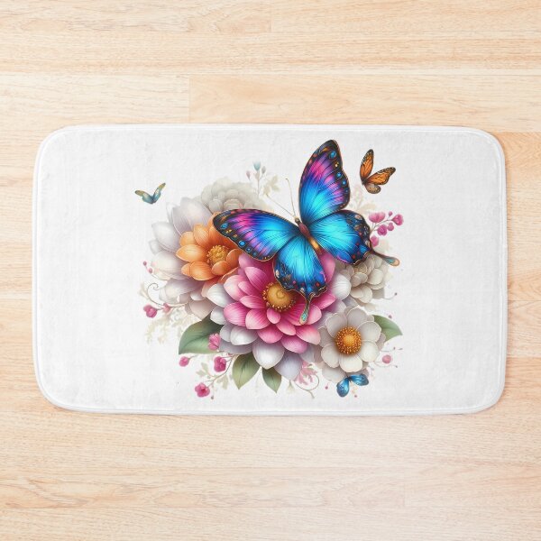 Aperçu de l'œuvre Un gros papillon sur de belles fleurs créée et vendue par CreativeSparkzz.