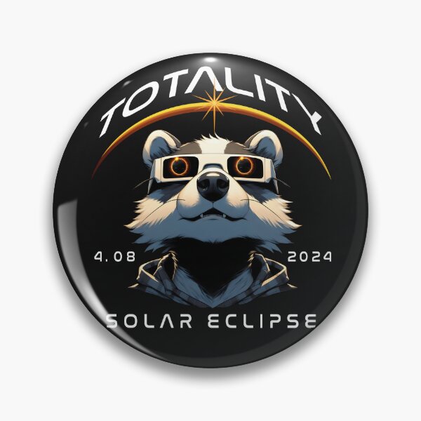 Artikelvorschau, Totality, ein cooler Waschbär mit Sonnenbrille, der die totale Sonnenfinsternis beobachtet, Animal Eclipse Viewing Pawty 2024. entworfen und verkauft von jeyel7.