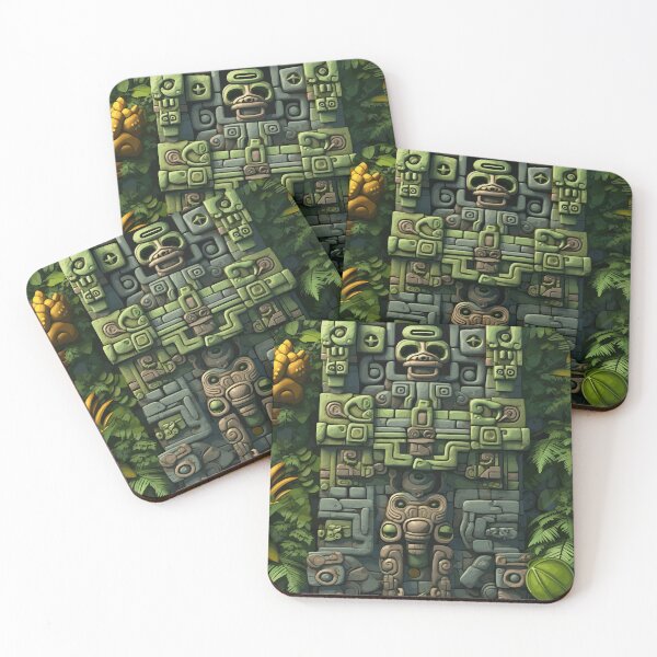 Item preview, Indian Mayan Aztec Boho Tribal Ethnic Carving designed and sold by Vector Scout Lab.
