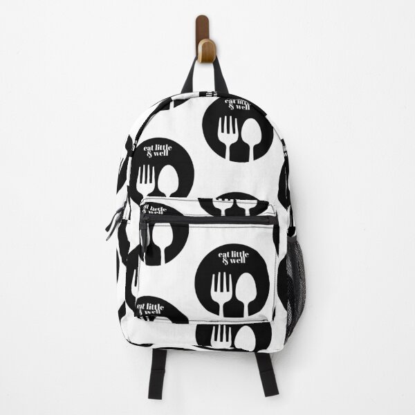 Item preview, eat little and well. black and white logo on food designed and sold by infinitearte.