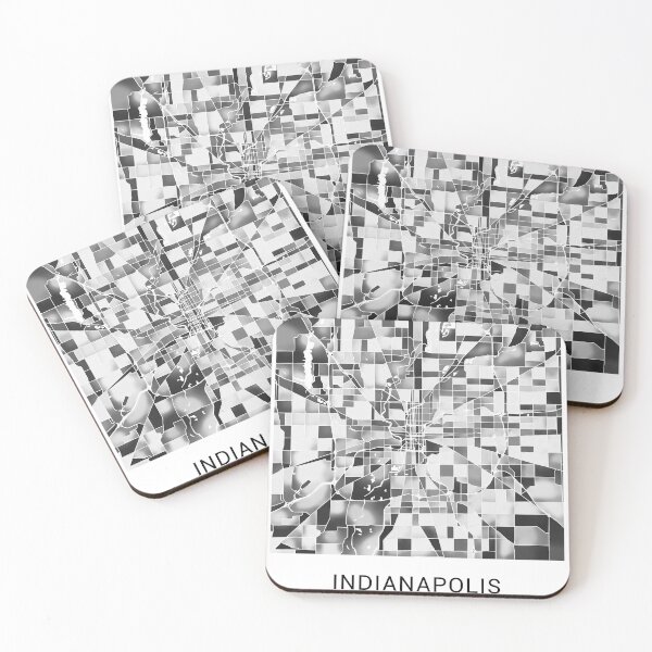 Item preview, Indianapolis Indiana Named City Map - Black and White designed and sold by StylishStacks.