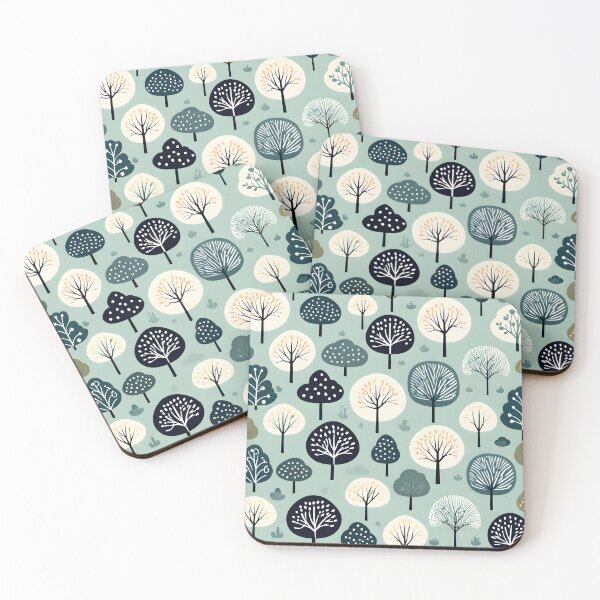Item preview, Calming forest pattern with round trees designed and sold by Naturitude.