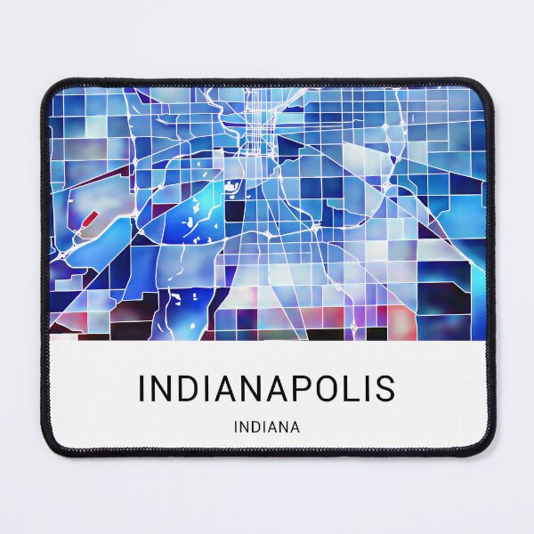 Item preview, Indianapolis Indiana Named City Map - Marine Blue designed and sold by StylishStacks.