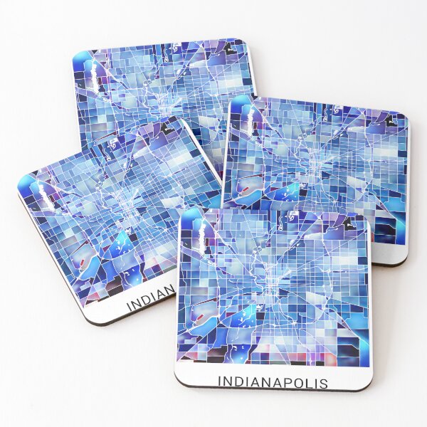 Item preview, Indianapolis Indiana Named City Map - Marine Blue designed and sold by StylishStacks.