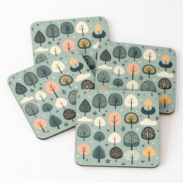 Item preview, Calming forest pattern with round trees designed and sold by Naturitude.