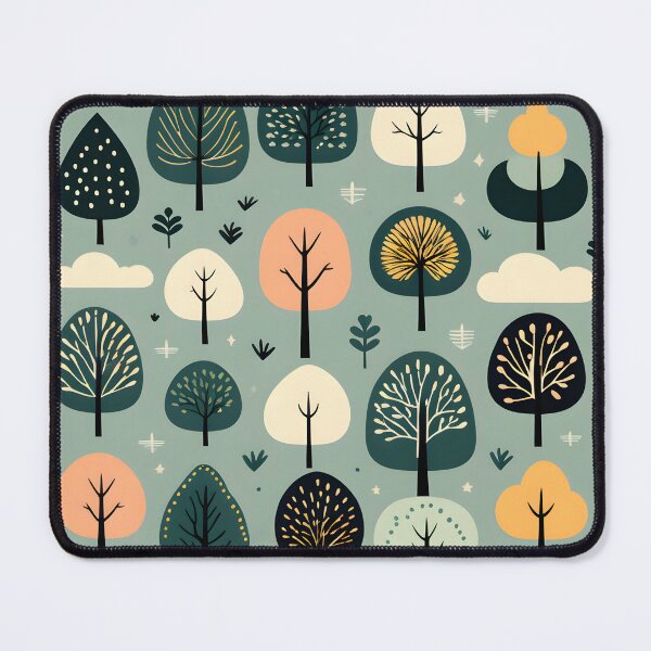 Item preview, Calming forest pattern with round trees designed and sold by Naturitude.