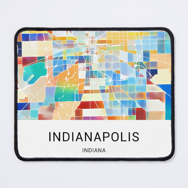 Item preview, Indianapolis Indiana Named City Map - Tropical Rainbow Scheme designed and sold by StylishStacks.