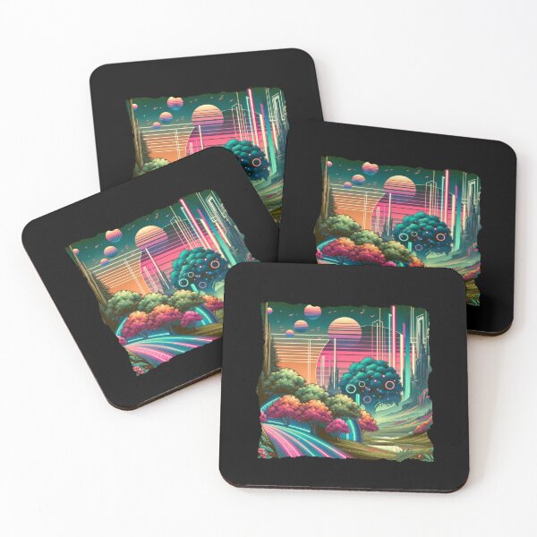 Item preview, Retro-Futuristic Nature: A Synthwave Dreamscape designed and sold by ChromaticBlend.