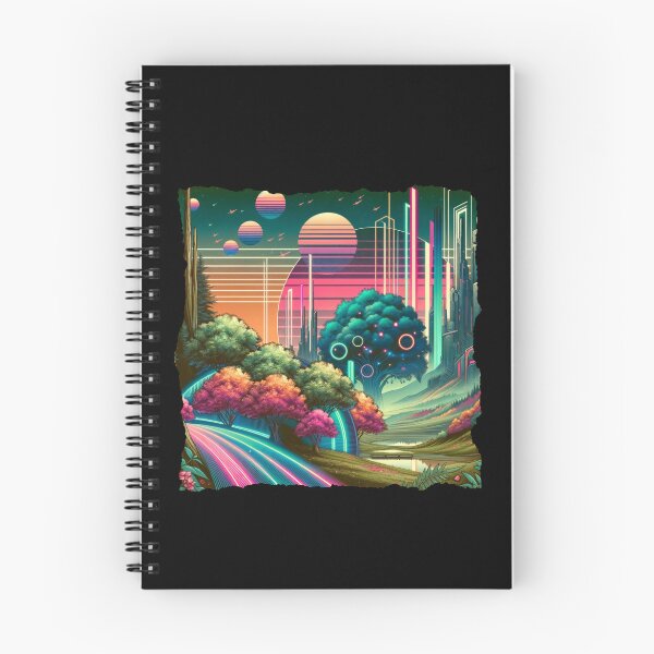 Item preview, Retro-Futuristic Nature: A Synthwave Dreamscape designed and sold by ChromaticBlend.