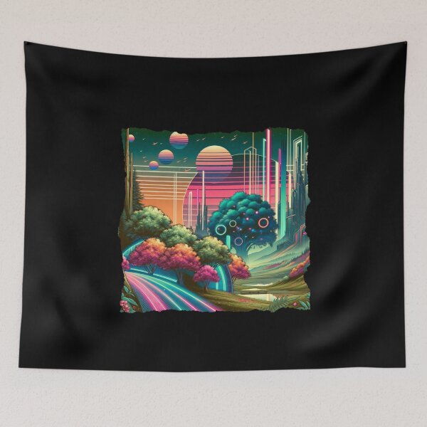 Item preview, Retro-Futuristic Nature: A Synthwave Dreamscape designed and sold by ChromaticBlend.