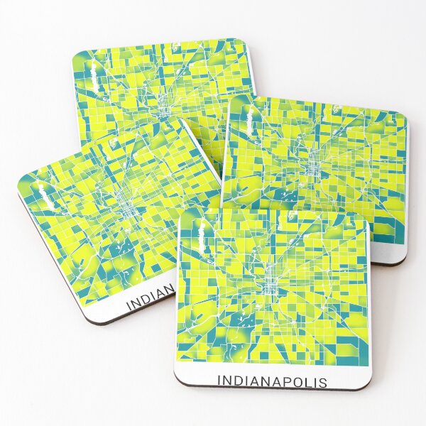 Item preview, Indianapolis Indiana Named City Map - Green-Yellow Duotone designed and sold by StylishStacks.