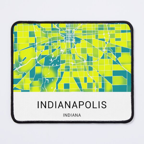Item preview, Indianapolis Indiana Named City Map - Green-Yellow Duotone designed and sold by StylishStacks.