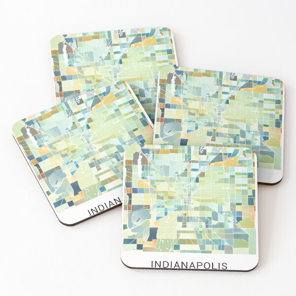 Item preview, Indianapolis Indiana Named City Map - Pastel Color Scheme designed and sold by StylishStacks.