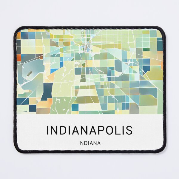 Item preview, Indianapolis Indiana Named City Map - Pastel Color Scheme designed and sold by StylishStacks.
