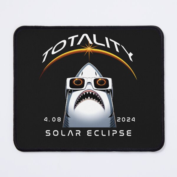 Item preview, Totality, a great white Shark wearing sunglasses looking up at the Total Solar Eclipse, Animal Eclipse Viewing Pawty designed and sold by jeyel7.