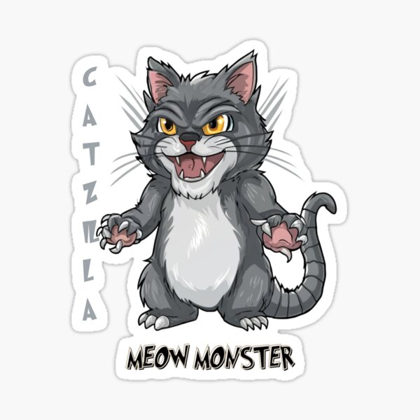 Vista previa del artículo con la obra «Catzilla: Monstruo Miau», diseñado y vendido por ArtFeverShop.
