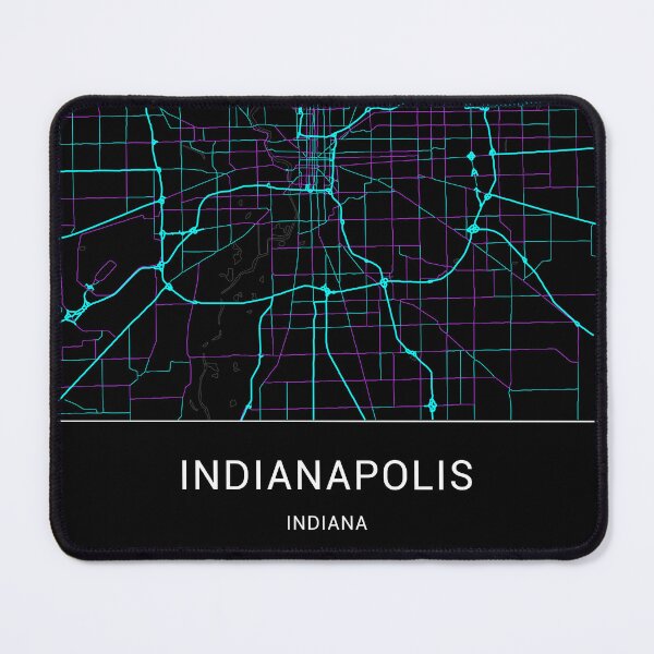 Item preview, Indianapolis Indiana Named City Map - Neon Fantasy designed and sold by StylishStacks.