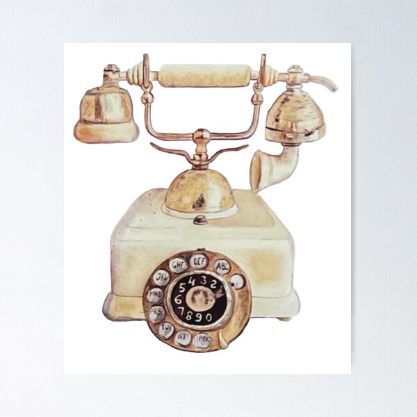 Item preview, Vintage Watercolor Phone  designed and sold by OlaArtS.