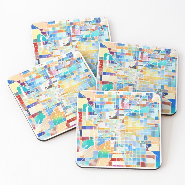 Item preview, Indianapolis Indiana City Map - Tropical Rainbow Scheme designed and sold by StylishStacks.