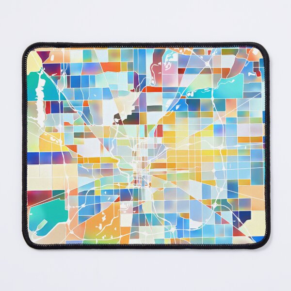 Item preview, Indianapolis Indiana City Map - Tropical Rainbow Scheme designed and sold by StylishStacks.