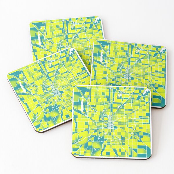 Item preview, Indianapolis Indiana City Map - Green-Yellow Duotone designed and sold by StylishStacks.